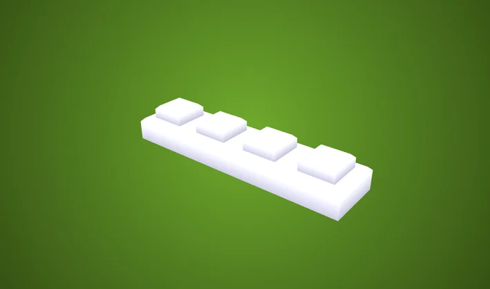 Square Detailed Plate 1x4