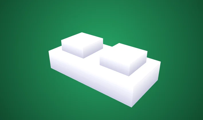 Square Simple Plate 1x2