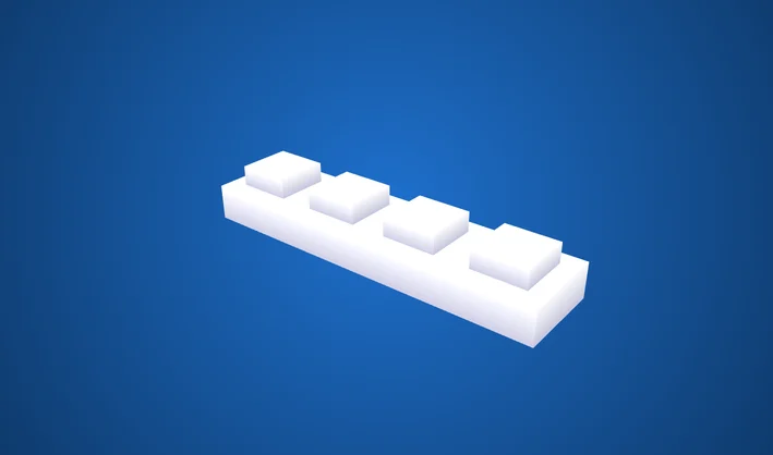 Square Simple Plate 1x4