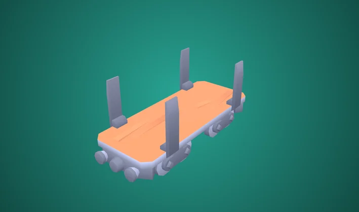 Train Carriage Flatbed Wood