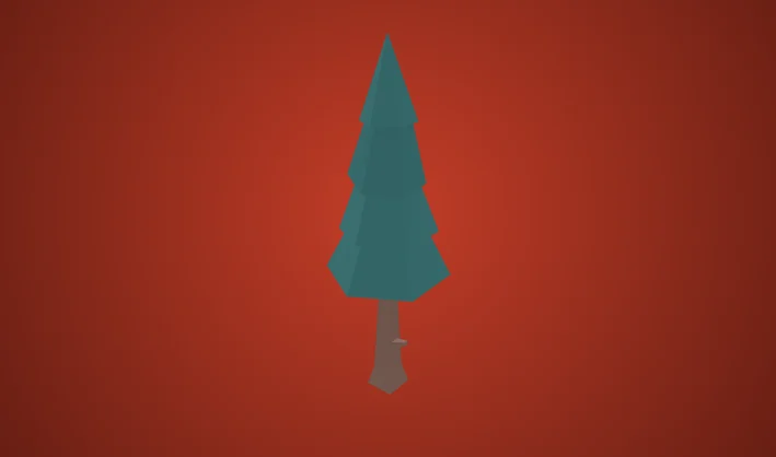 Tree Pine Tall C Detailed