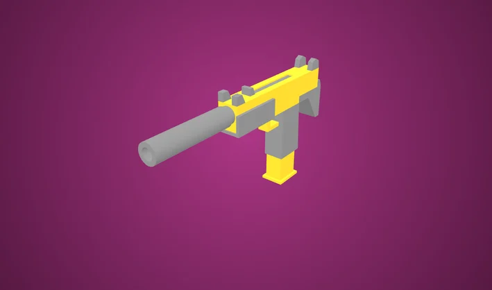 Uzi Long Silencer Gold